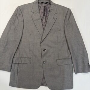 Jos. A. Bank Blazer Sports Jacket 42R Black Gray Houndstooth 100% Wool